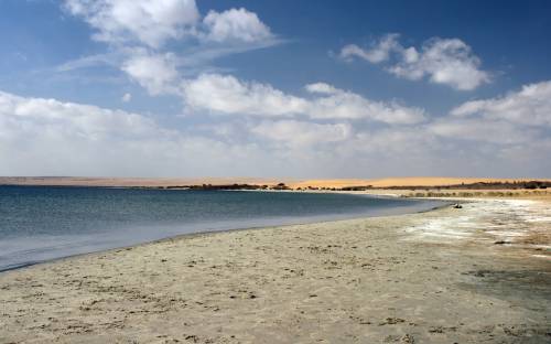 Обои для рабочего стола - Заповедник Вади эль Райан море. Красивый берег заповедника Вади эль Райан обои, картинки.