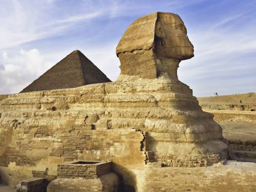 Обои для рабочего стола - большой сфинкс полностью. Статуя большого сфинкса в Египте обои, картинки.